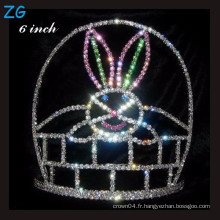 Colored Rabbit Pageant couronne Halloween Tiara For Kids, couronne en cristal de pâques